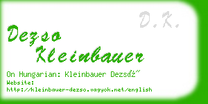 dezso kleinbauer business card